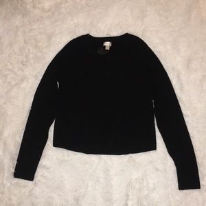 NWT black cropped sweater